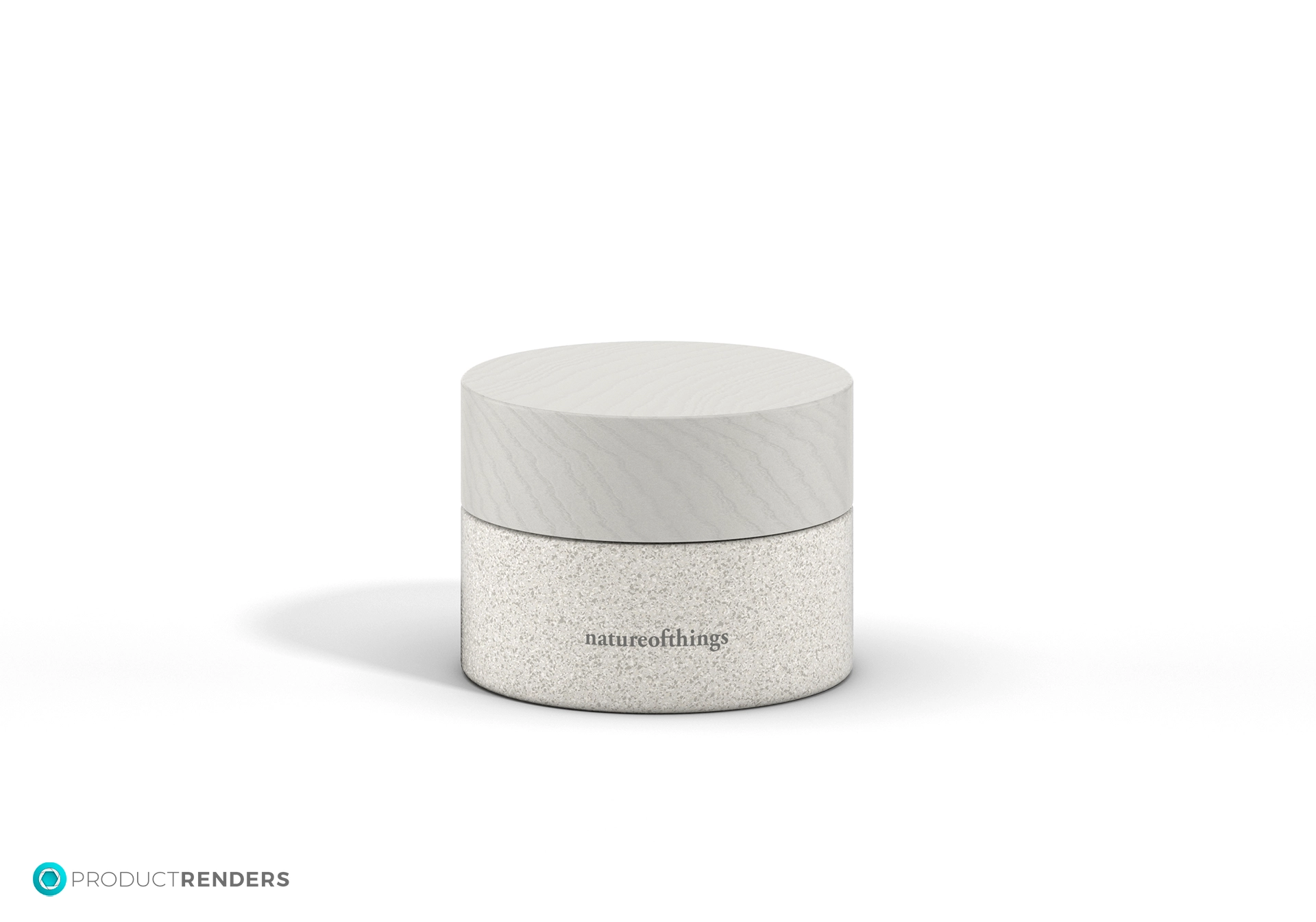 A white cylindrical jar of Nature of Things facial moisturizer.