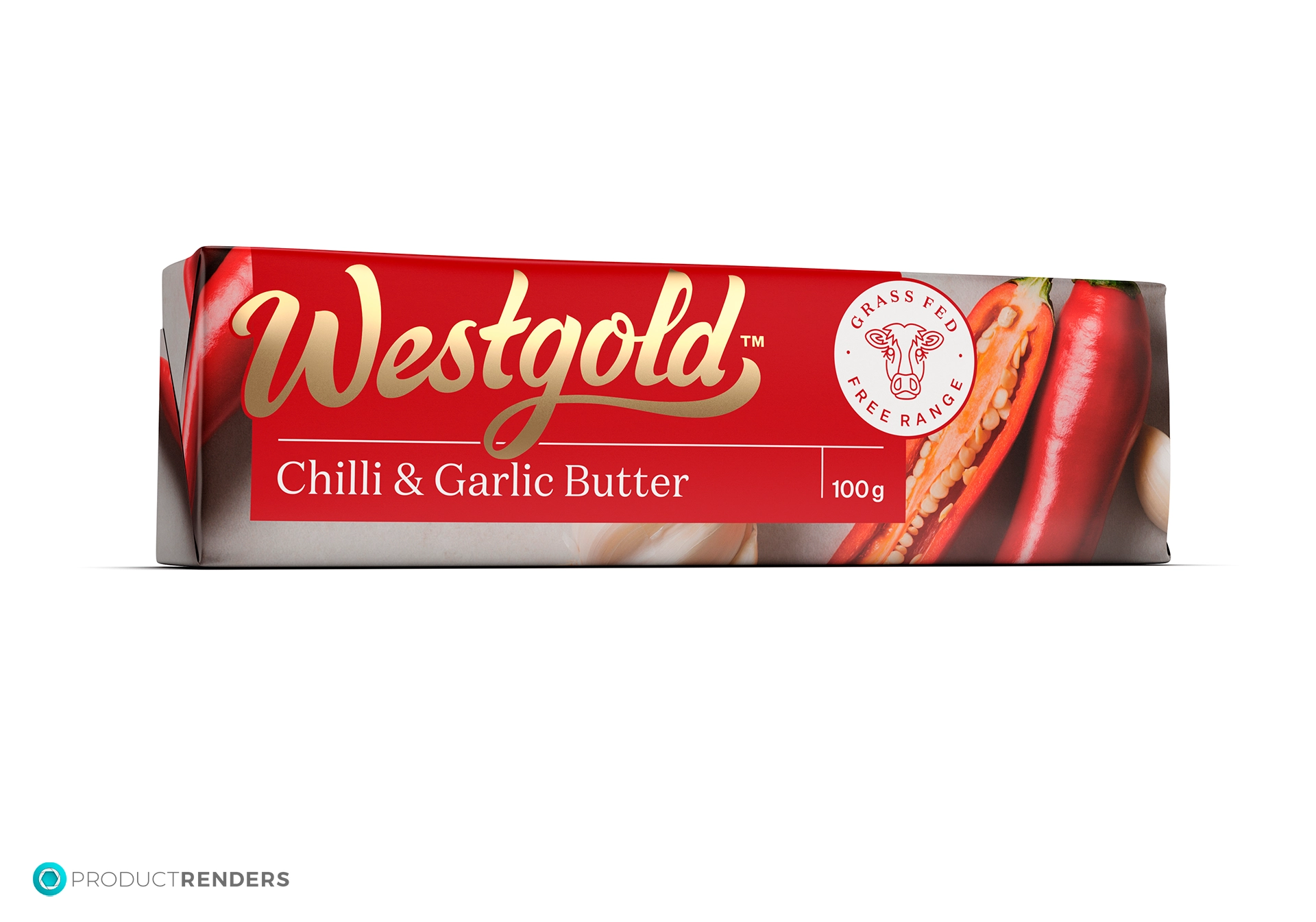 A package of Westgold Chilli & Garlic Butter, 100g.