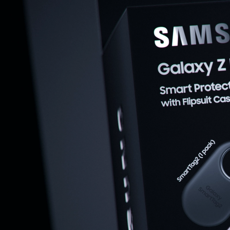Closeup of a Samsung bundle box for the Galaxy Z Flip6
